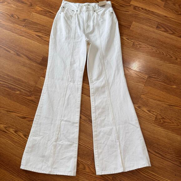 Madewell white high rise Baggy Flare Jeans size 26/US Small - Picture 7 of 13
